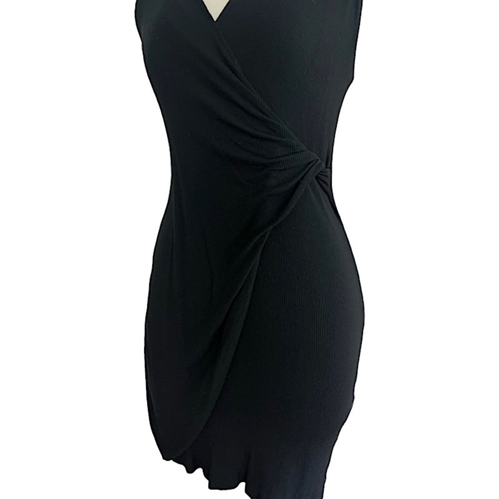 Velvet by Graham and Spencer black body on wrap illusion dress - Picture 2 of 5